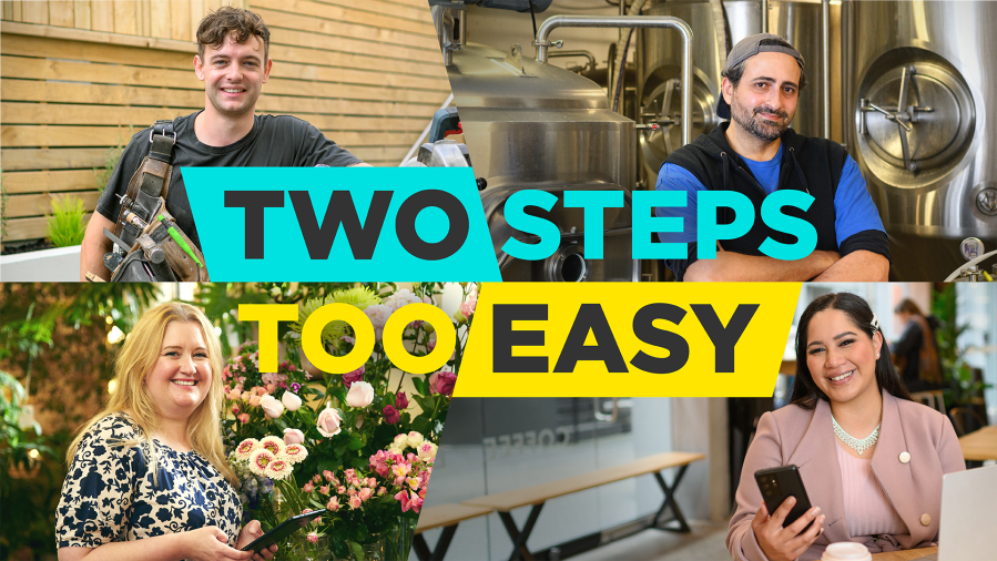 two steps too easy banner